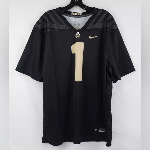 NWT [Nike] Purdue Boilermakers #1 NCAA Black/Gold Football Jersey Men’s Sz XL - Picture 4 of 6